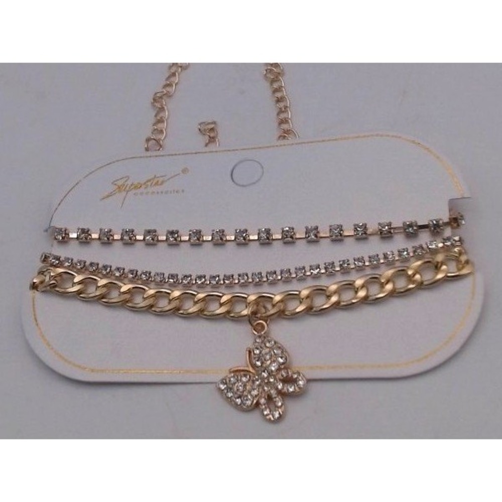 Superstar‎ Accessories - Set of 3 Bracelets / Anklets, Gold Plated, BRAND NEW
